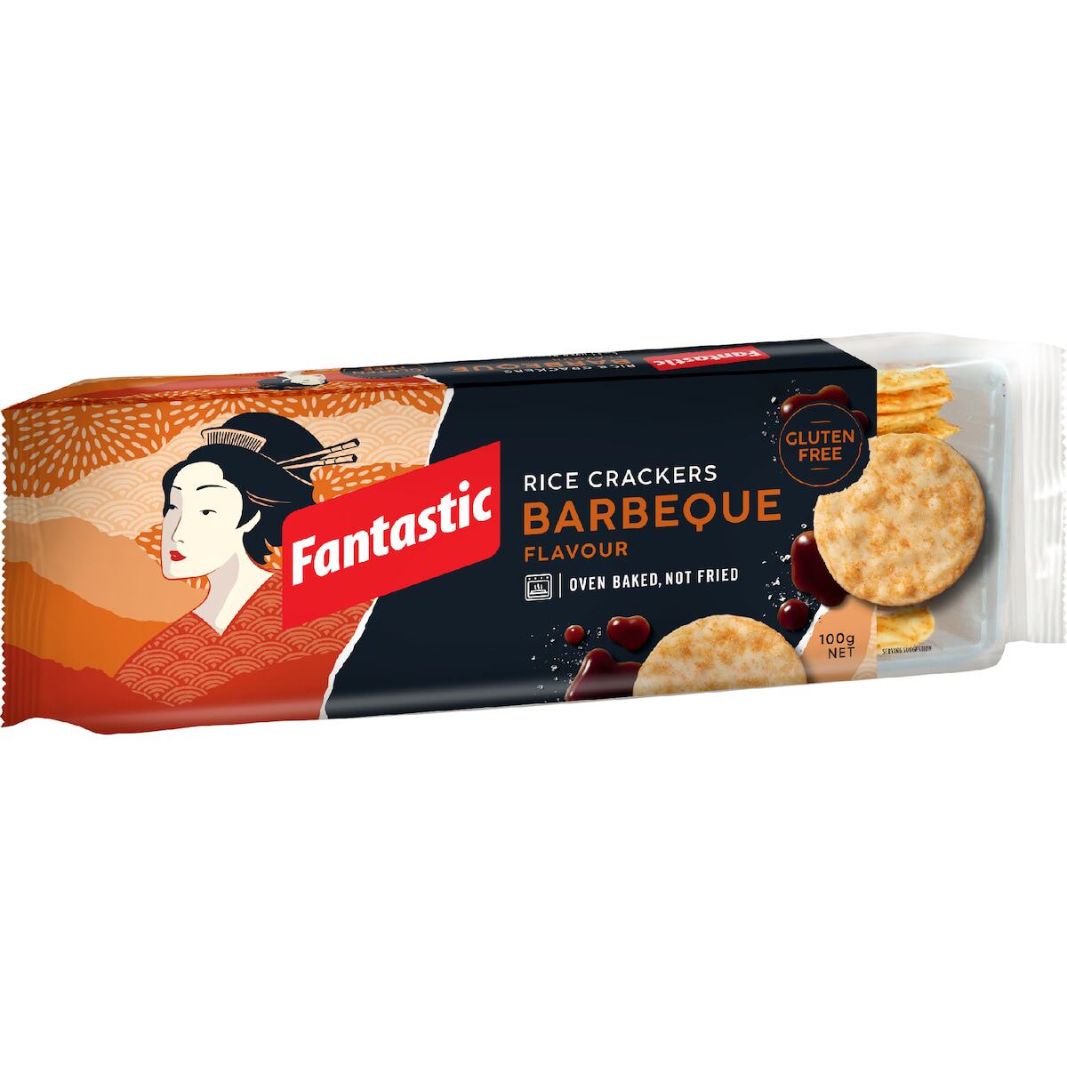 澳洲代购Fantastic烧烤味米饼酥性薄脆饼干低卡零食100g