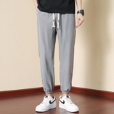 夏季新款现货主推男士纯色大码休闲裤薄款青少年束脚九分裤2301，男装休闲裤，星座1816-1（原1210-1）