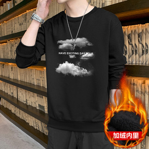 现货主推秋冬新款2023潮流男士云朵印花加绒卫衣大码JR077-P19图片