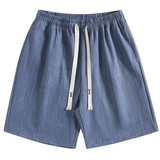 2025夏季新款现货男士休闲大码宽松潮流褶皱感五分短裤DK2502-P22，男装牛仔裤，星座1816-1（原1210-1）