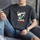 现货主推量大8块2025夏季新款男士大码印花圆领短袖T恤DT176-P10，男装T恤，星座1816-1（原1210-1）