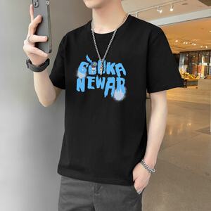 潮流夏季新款现货2023男士字母印花圆领短袖T恤1210-1-DT193-P10图片