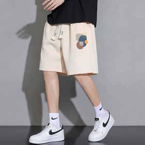 常年现货2025夏季新款五分裤男士大码印花华夫格短裤DK709-P15图片