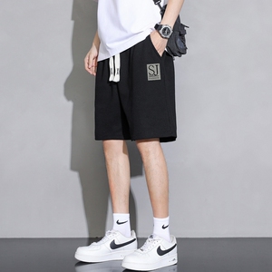 2025夏季新款男士大码潮牌字母印花华夫格直筒五分短裤DK727-P15图片