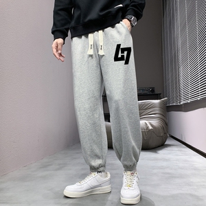一件2025春秋新款潮流男士印花长裤薄款休闲运动裤大码K902图片