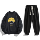 外贸跨境现货2025秋冬新款潮流男士印花卫衣套装两件套TZ8172-P30，男装休闲套装，星座1816-1（原1210-1）