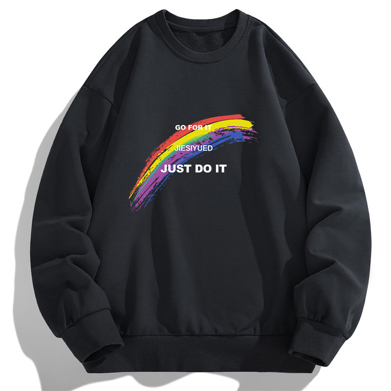 春秋现货潮流新款男士2024青年男士彩虹印花卫衣套头上衣F031-P15，男装卫衣，星座1816-1（原1210-1）