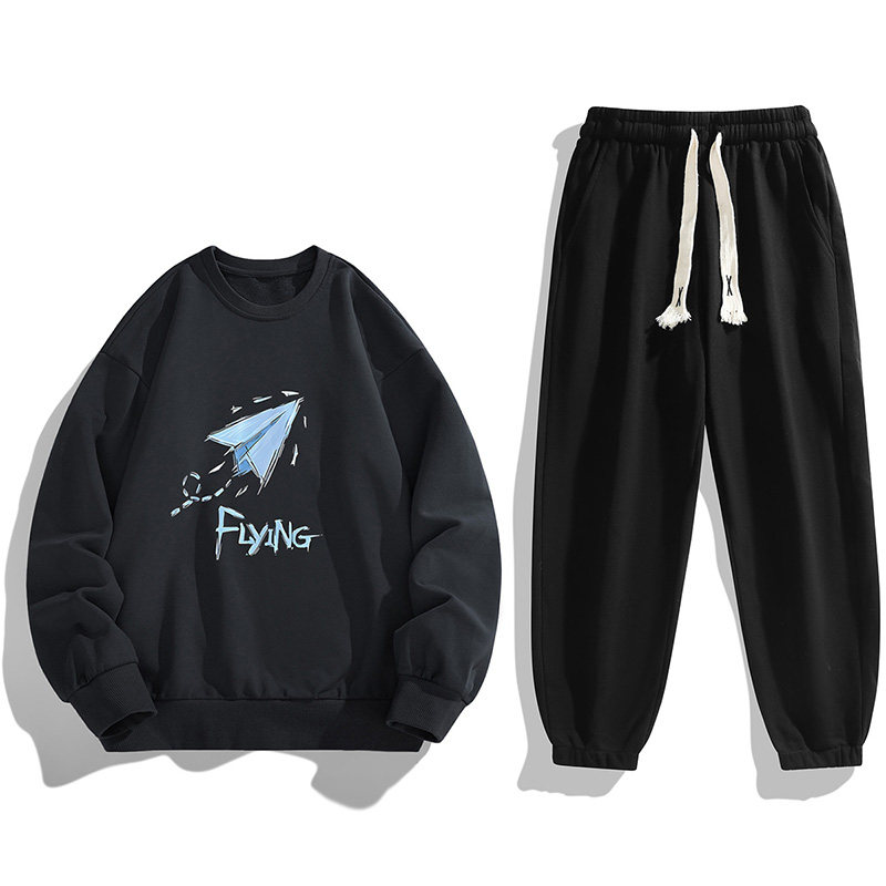 一件货源现货2025秋冬新款男士印花卫衣套装TZ8213-P30，男装休闲套装，星座1816-1（原1210-1）