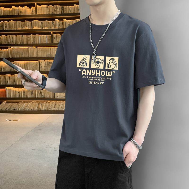 2023夏季新款现货潮流男士圆领印花休闲短袖T恤1210-1-DT187-P10,男装T恤,星座1816-1（原1210-1）