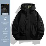 户外登山夹克秋季大码情侣潮牌三防工装冲锋衣连帽外套D99-P48，男装夹克，星座1816-1（原1210-1）
