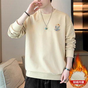 现货主推秋冬加绒2025新款男士大码加厚卫衣印花款打底JR203-P19图片