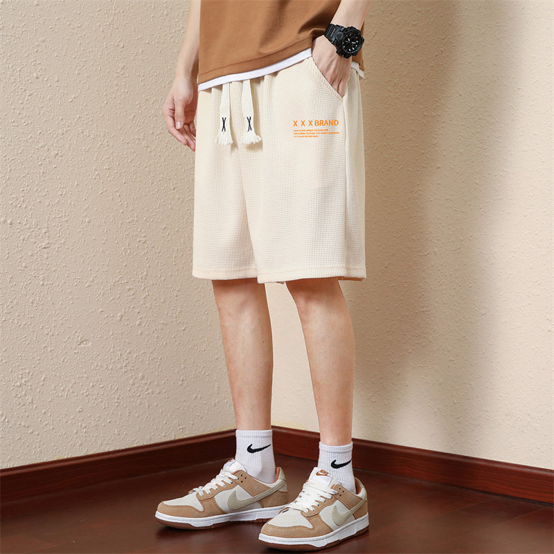 常年现货量大13元2025夏季新款男士青年华夫格印花短裤DK752-P15,男装牛仔裤,星座1816-1（原1210-1）