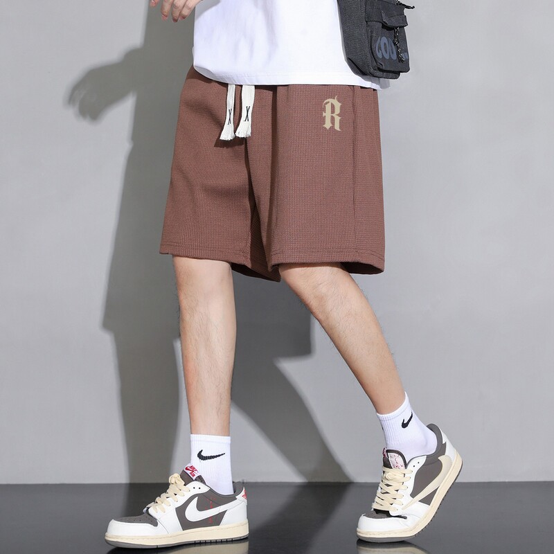 主推有差价2025夏季新款潮牌男士字母印花华夫格短裤DK726-P15,男装休闲裤,星座1816-1（原1210-1）