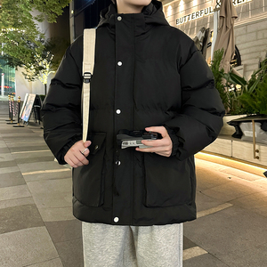 2025冬装新款情侣棉衣男女短款加厚满印港风连帽外套MY8809-P68图片