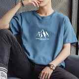 现货主推2025夏季新款青年男士休闲印花圆领大码短袖T恤DT168-P10，男装T恤，星座1816-1（原1210-1）