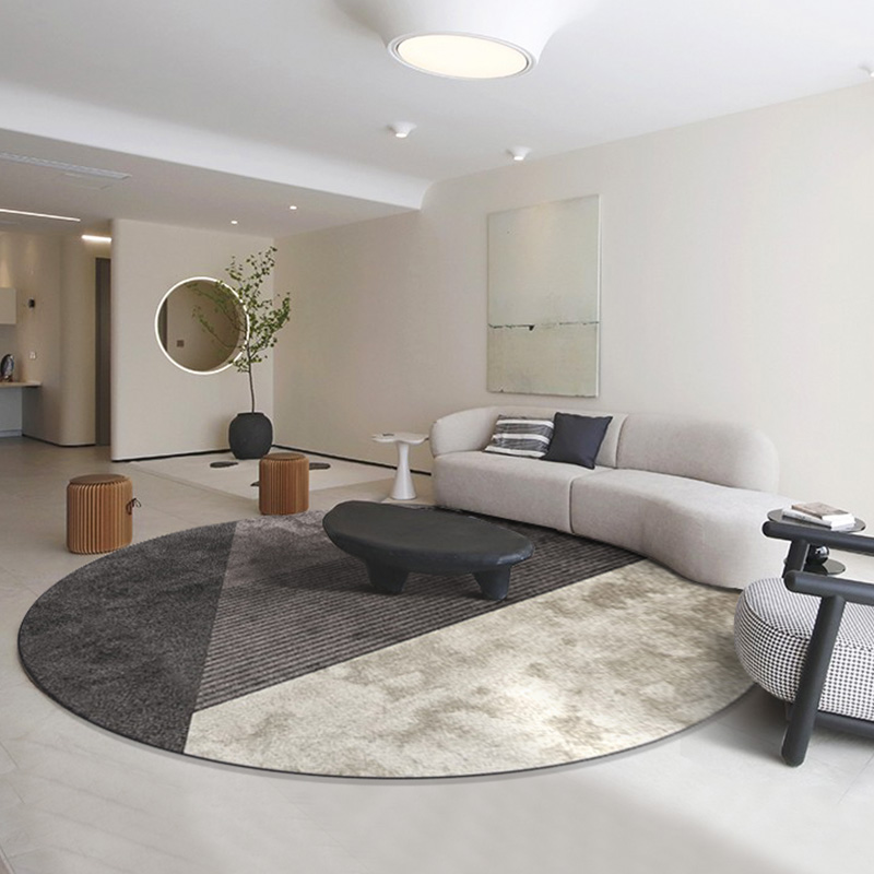 现代简约风卧室圆形客厅地毯