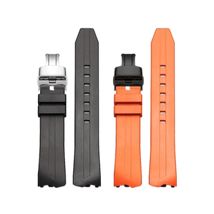 代用汉密尔顿橡胶手表带 猫王80周年探险系列H24551331黑衣人表带