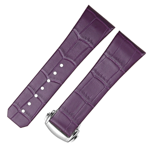 代用欧米茄星座双鹰表带系列折叠扣凹口鳄鱼纹真皮手表带男女23mm