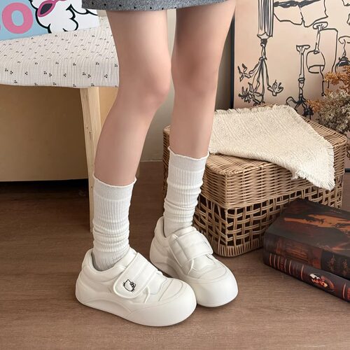 荔枝公园kitty厚底小白鞋子女2026新款女鞋魔术贴板鞋百搭学生鞋