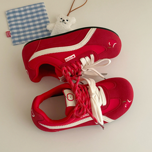 休闲德训鞋 荔枝公园原创韩系百搭板鞋 春夏厚底小白鞋 2026新款 女款