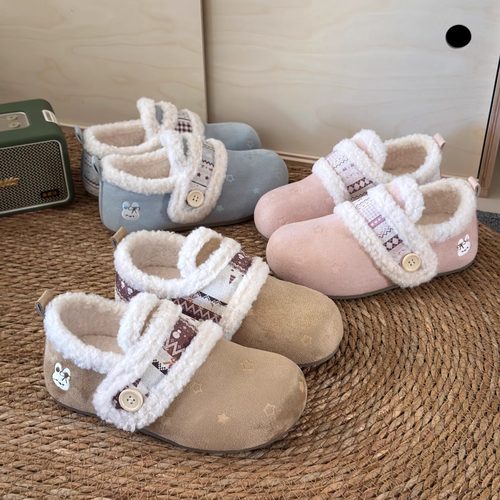 加绒博肯鞋女2025冬季保暖毛毛鞋