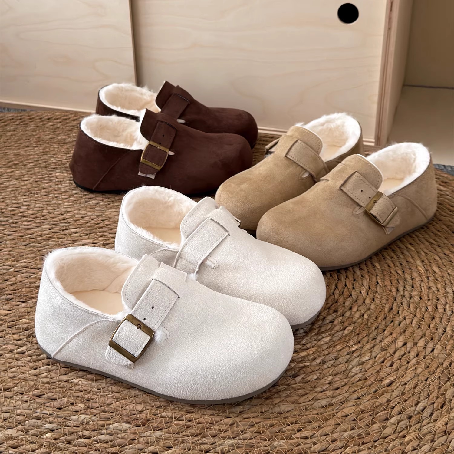 加绒保暖勃肯鞋女2025冬季新款