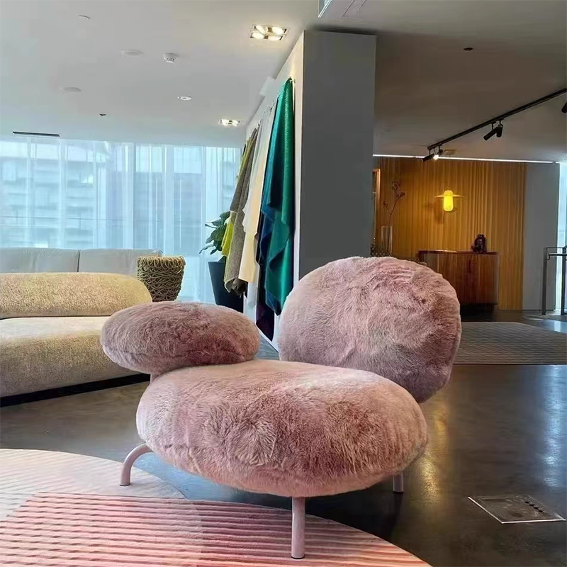 北欧现代设计师创意艾德拉西椅绒毛椅休闲懒人沙发椅阳台休息椅