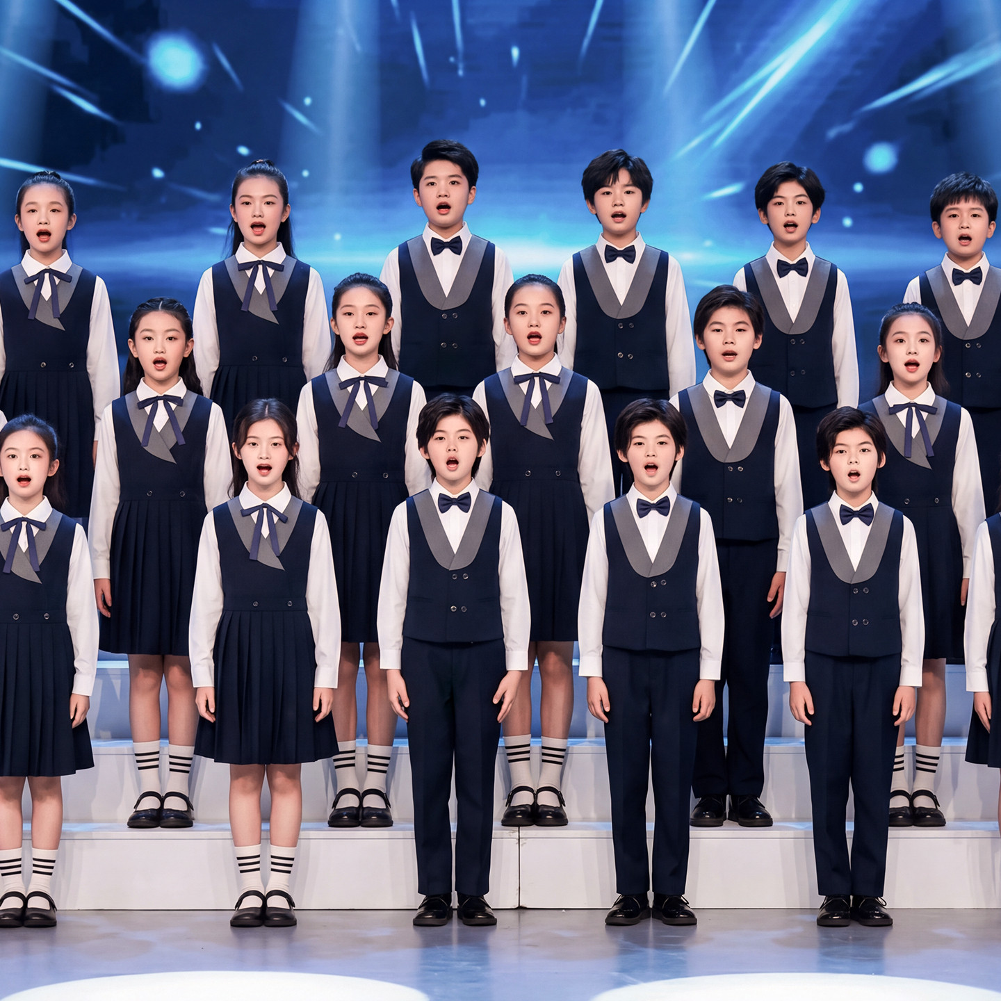 儿童大合唱演出服男女童口才主持礼服学院风中小学生诗歌朗诵班服