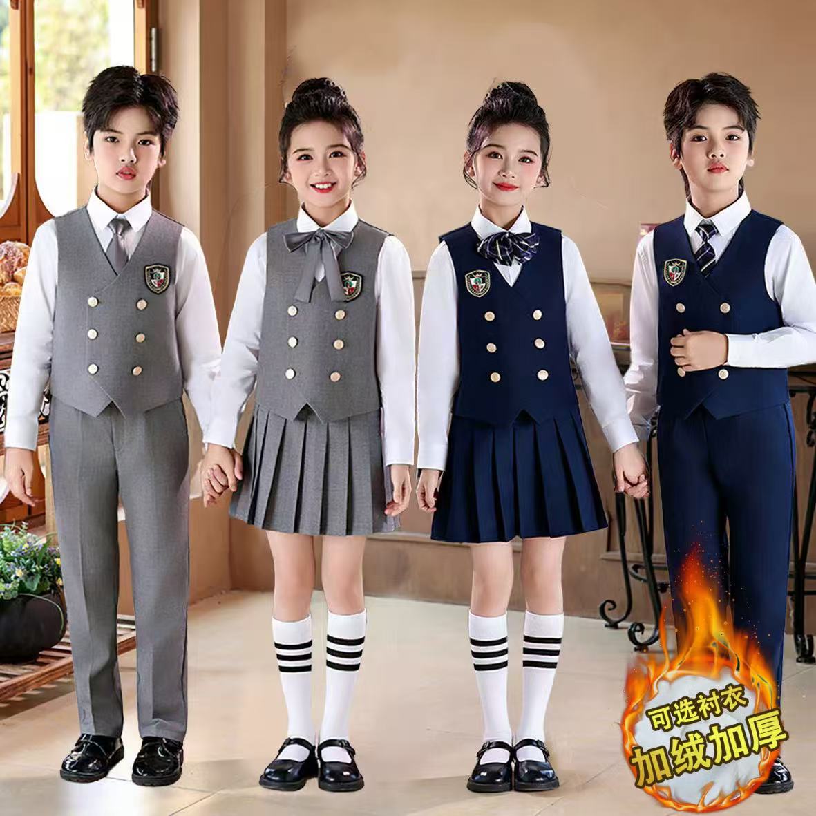 儿童大合唱演出服学院风小学生诗歌朗诵幼儿园班服男女童演讲礼服