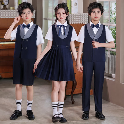 儿童大合唱演出服装中小学生爱国演讲诗歌朗诵比赛表演服主持礼服