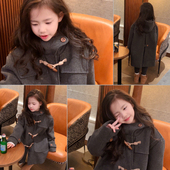 中长款 呢料大衣外套 中大童亲子装 美妞之城儿童加厚版 型超正