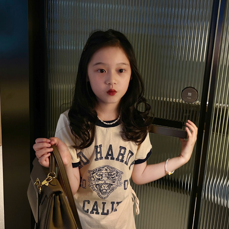 特价：女童连衣裙洋气小女孩裙子夏季新款童装气质烫钻老虎裙