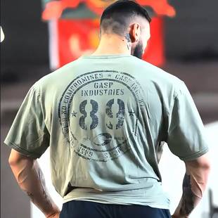 T恤 运动宽松短袖 GASP夏季 训练89号透气纯棉健身健美欧美休闲大码