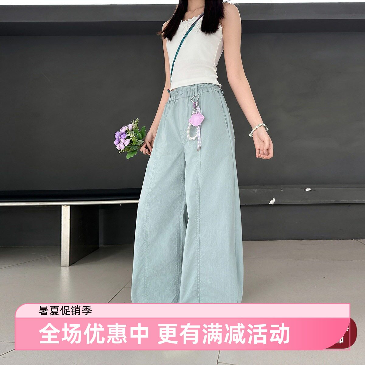 儿童裤子女童休闲裤夏季初中生弯