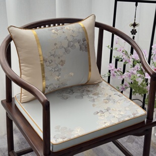 新中式 高端提花椅垫防滑沙发椅子坐垫轻奢圈椅茶椅座垫可拆洗定制