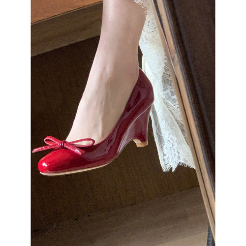 【琮瑗同款】蝴蝶结坡跟单鞋女