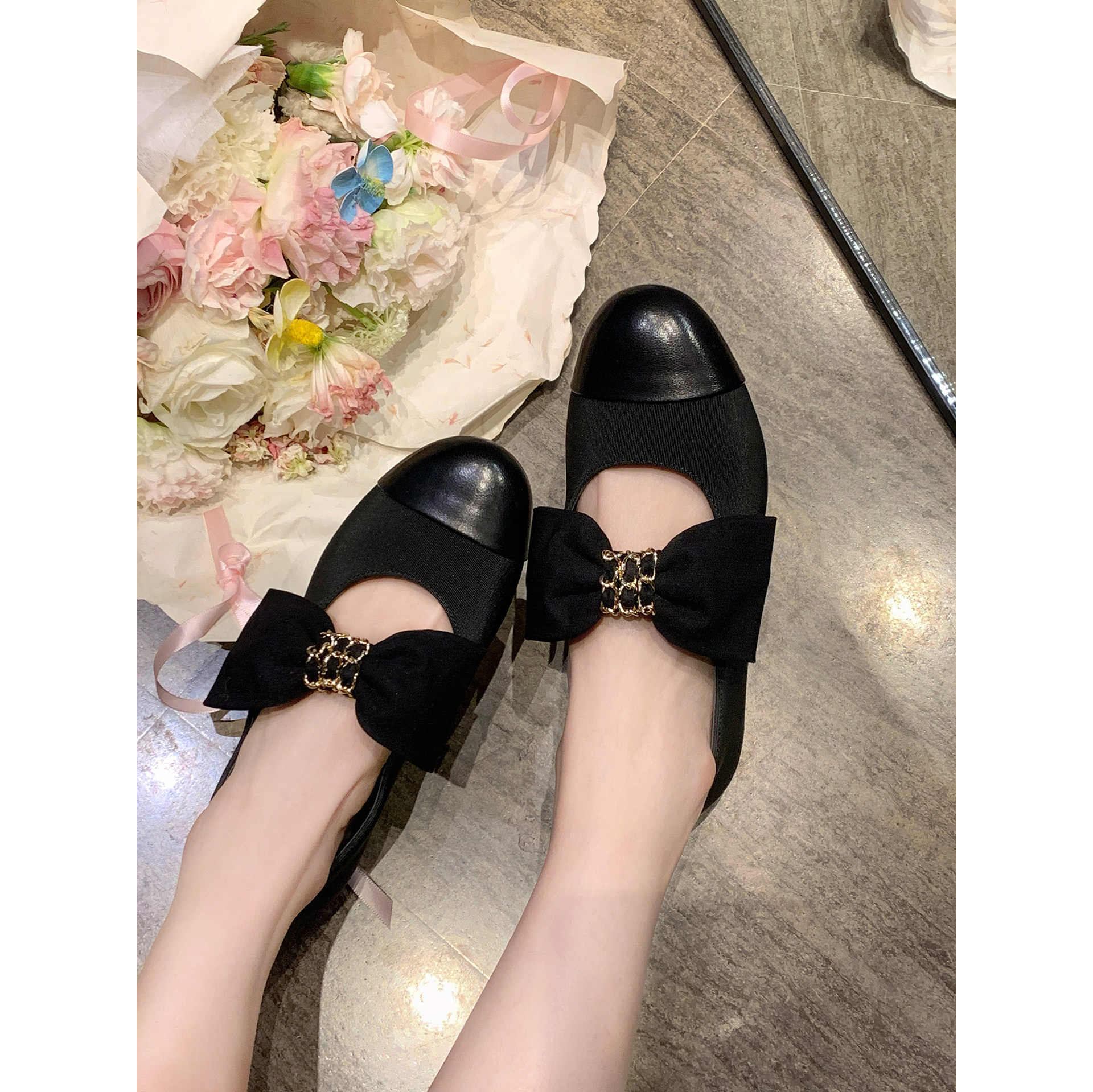 【benefanfan】香香蝴蝶结玛丽珍套包工艺 真皮鞋底