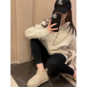 厚底棉鞋 新款 benefanfan 毛一体两穿雪地靴女加绒保暖2025秋季