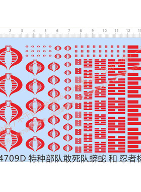 军事模型 特种部队/敢死队/蟒蛇(通用标志).专用水贴【64709D】
