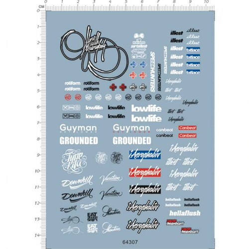 拉花水贴纸64307模型车