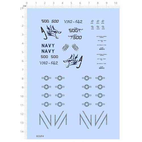VAQ-142 灰狼 模型飞机水贴 VAQ142 500 抓痕爪痕 1/72【82694】