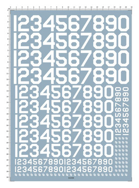 GD模型0-9 (英文/数字/字体)通用标志.专用水转印贴纸【63499】白
