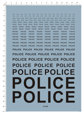 61200 -A2703 Police车 模型玩具车水贴 14*10cm 黑
