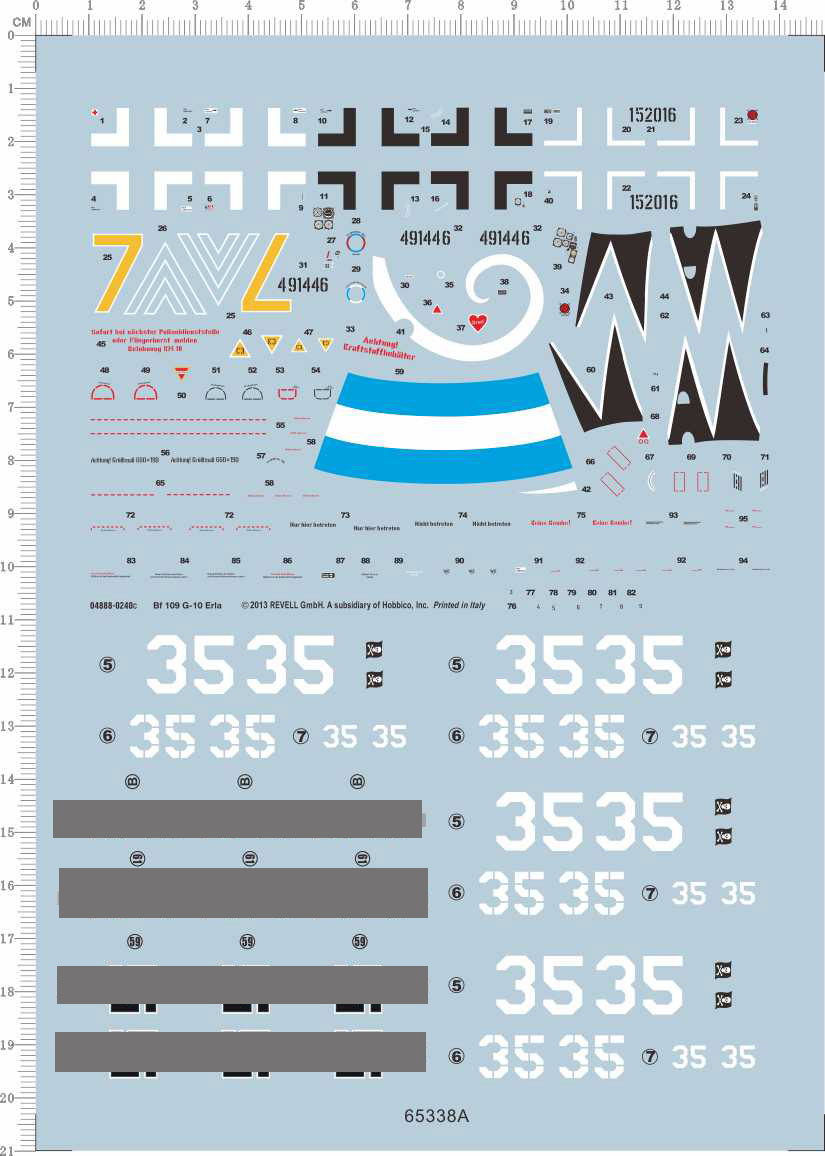 65338A 1/48 7B08二战德国 BF109G-10战斗机飞机剪纸贴纸水贴纸