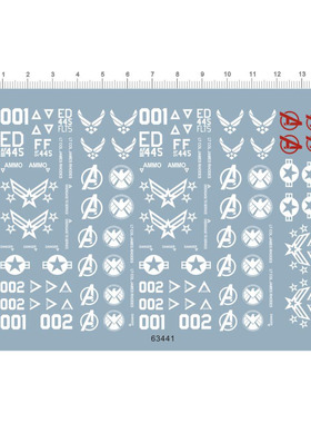 飞机模型 1:6 Quin Jet 复仇者联盟(昆式战机).专用水贴【63441】