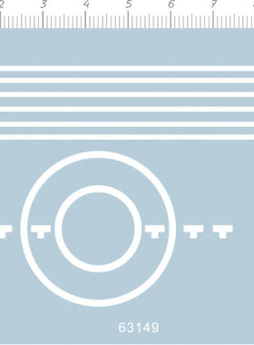 船舶模型 1:200 直升机坪/夹板(通用标志).专用水贴 63149 白