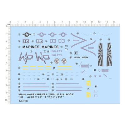 68618 1/48 AV-8B HARRIER VMA-223 marines bulldogs 水转印贴纸