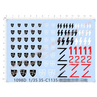 1/35 德军装甲教导师德国第五Wiking维京师 坦克水转印贴纸 1098D