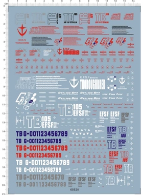 MG 1/100 RX-78 陆战型gd水贴 专用水转印贴纸【65520】