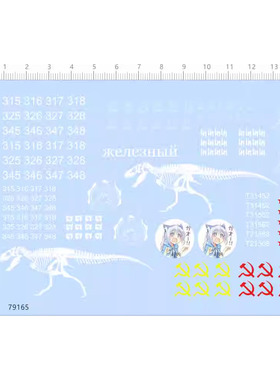 军事模型 主战坦克/数字编号/恐龙骨/通用标志.专用水贴【79165】